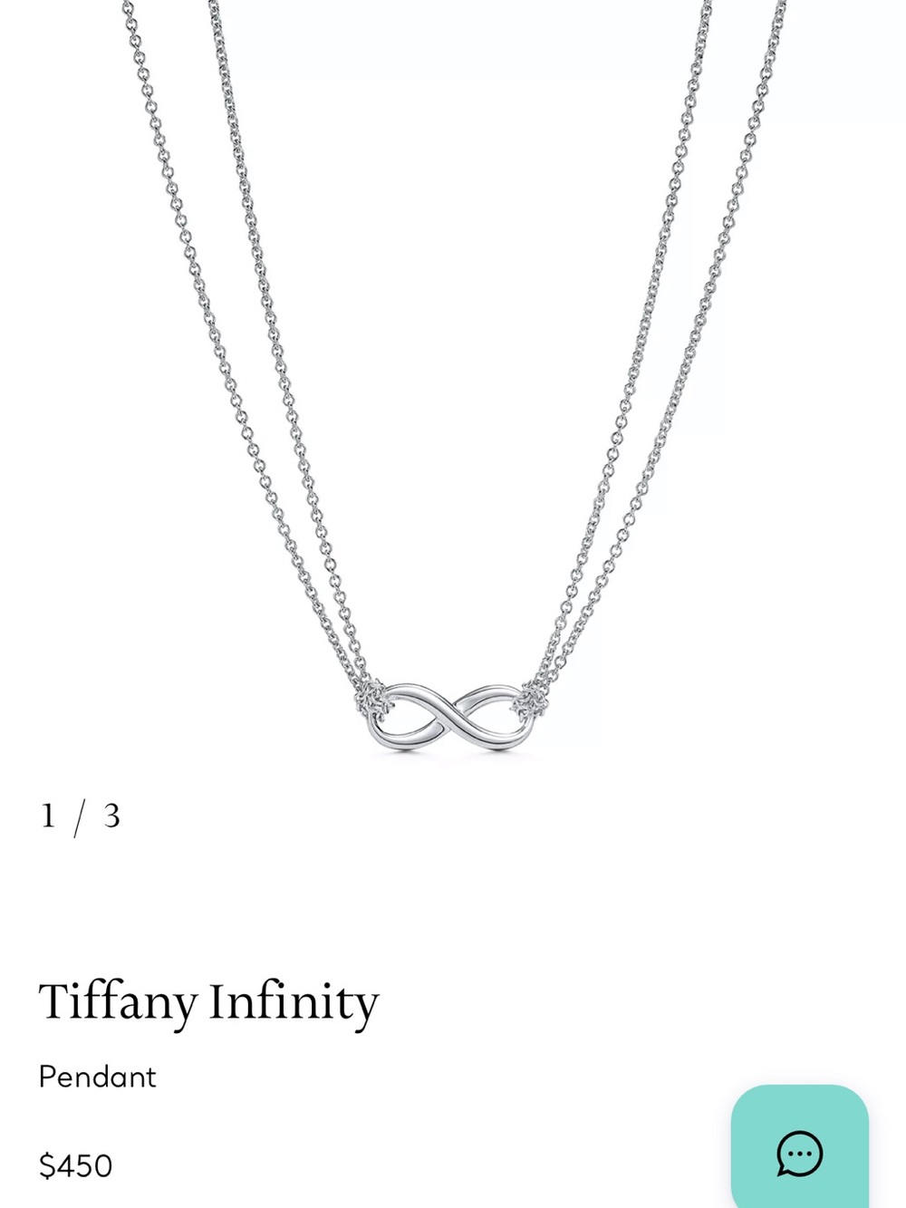 Tiffany & Co. Infinity Double-Chain Pendant Necklace in Sterling Silver